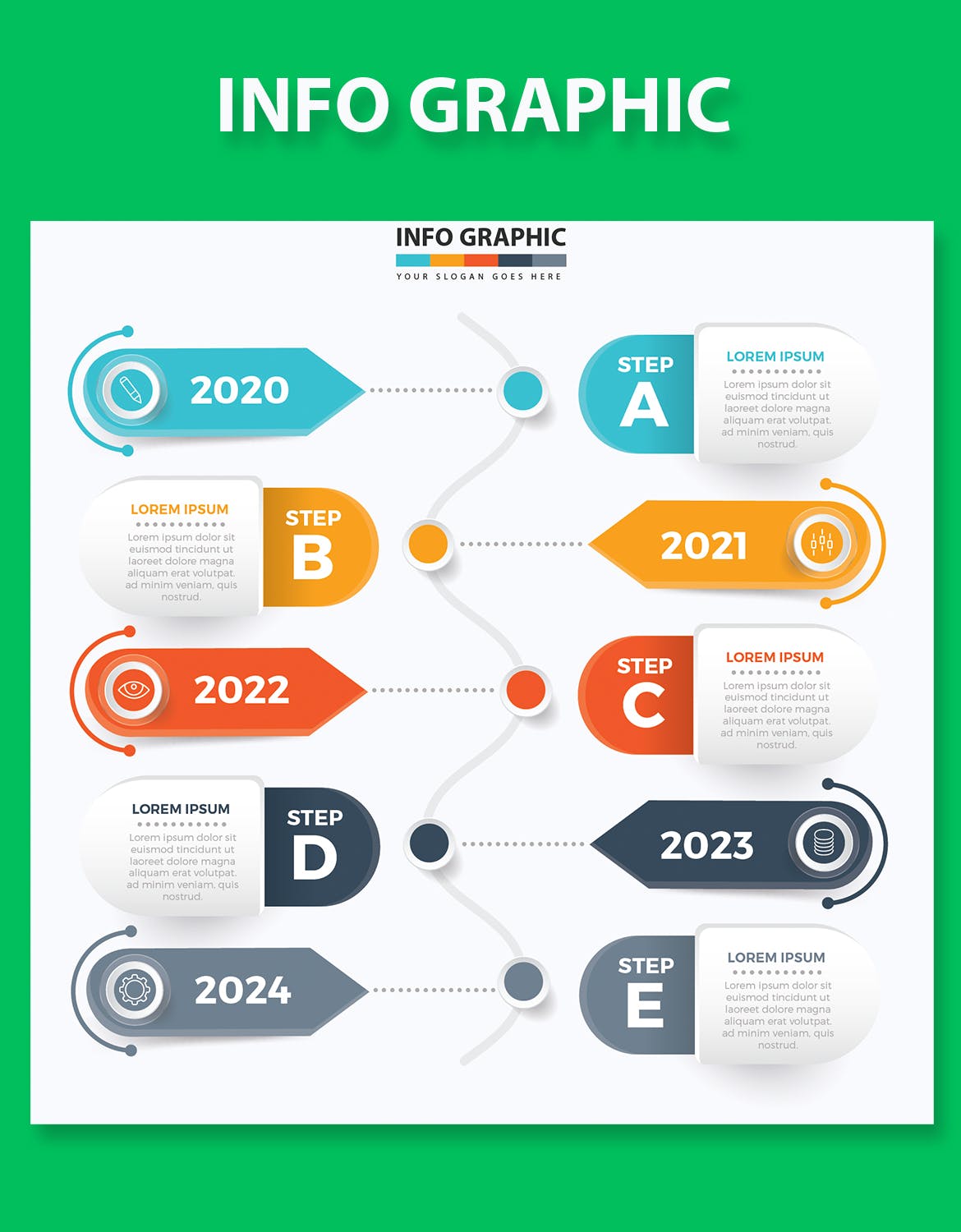 时间轴里程碑信息图表设计素材 Timeline Infographic Design 幻灯图表 第4张