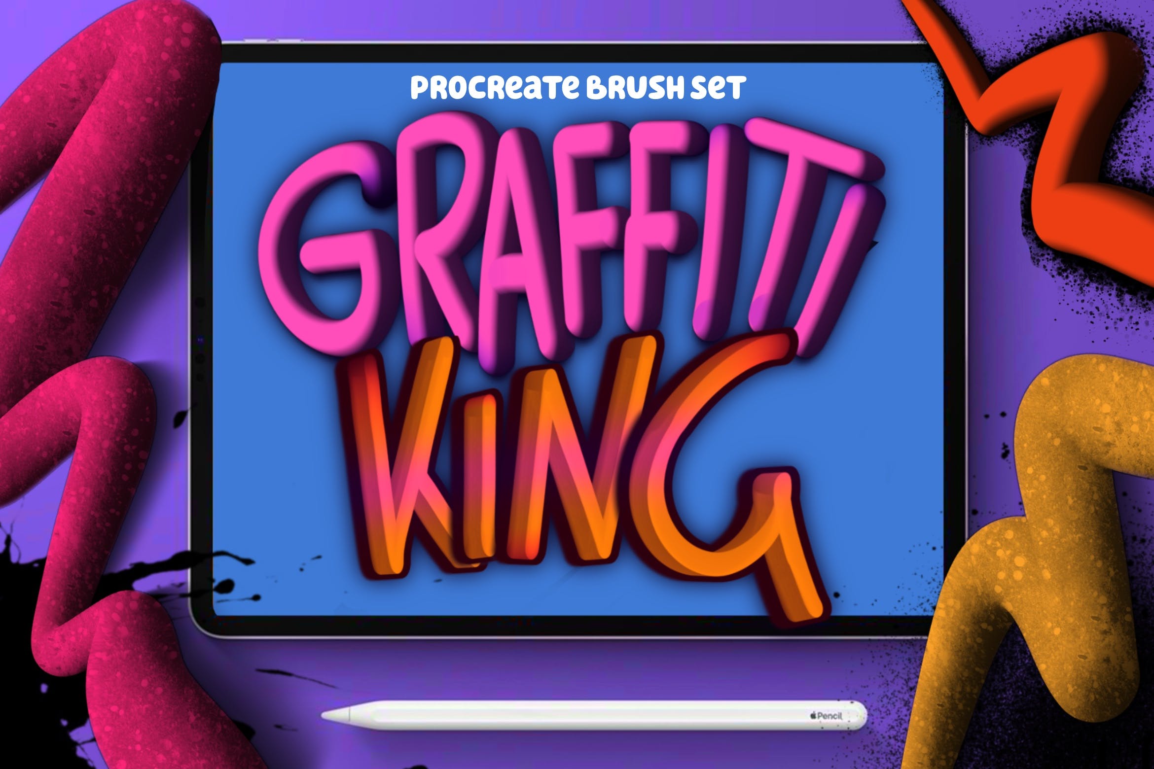 涂鸦风格Procreate笔刷 Graffiti King Procreate Brushes 笔刷资源 第1张