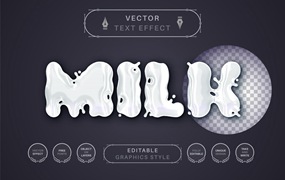 白色牛奶矢量文字效果字体样式 White Milk – Editable Text Effect, Font Style