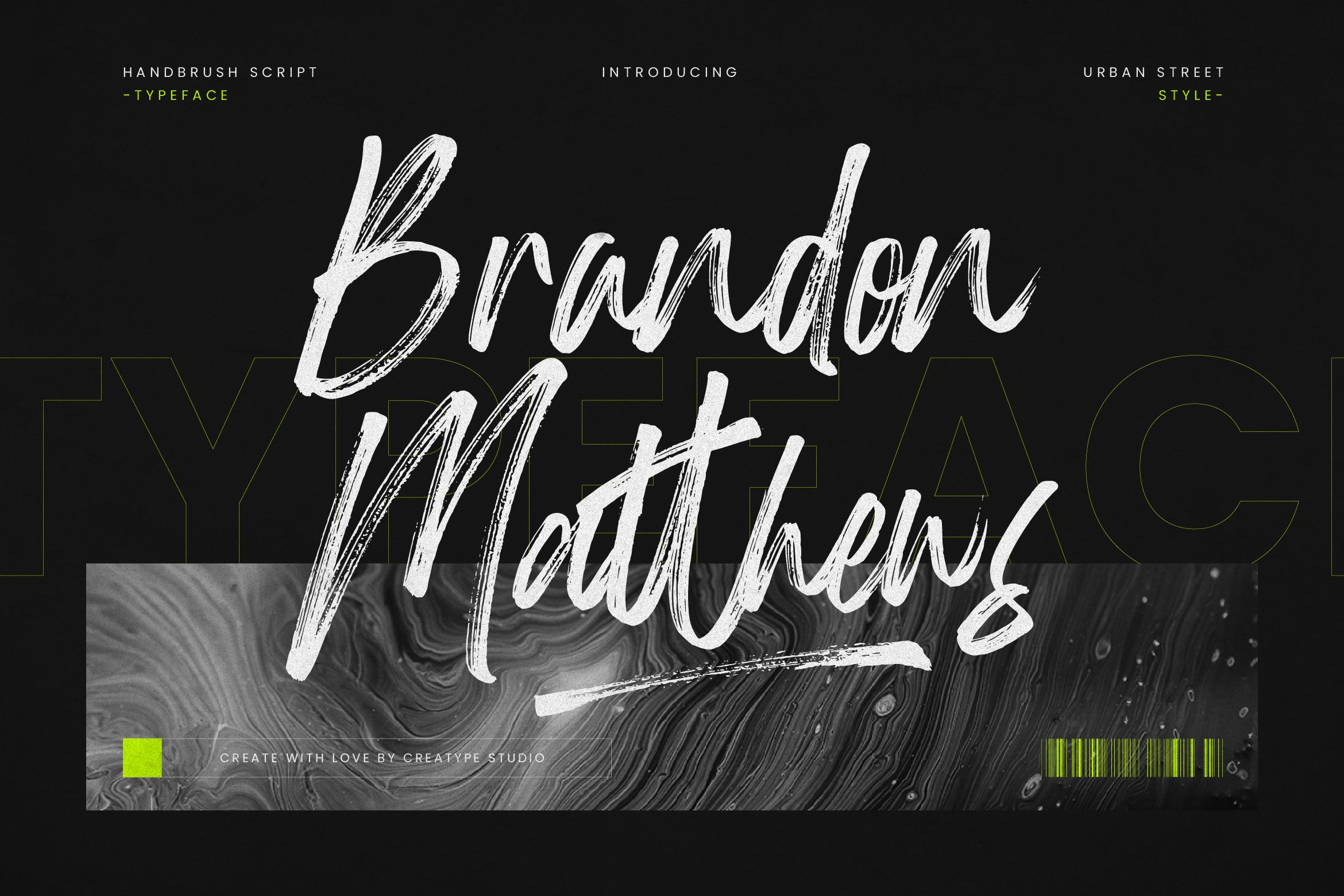 超酷手写镂空毛笔风格英文字体 Brandon Matthews Handbrush Script 设计素材 第1张