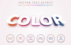 彩虹色矢量文字效果字体样式 Rainbow Color – Editable Text Effect, Font Style