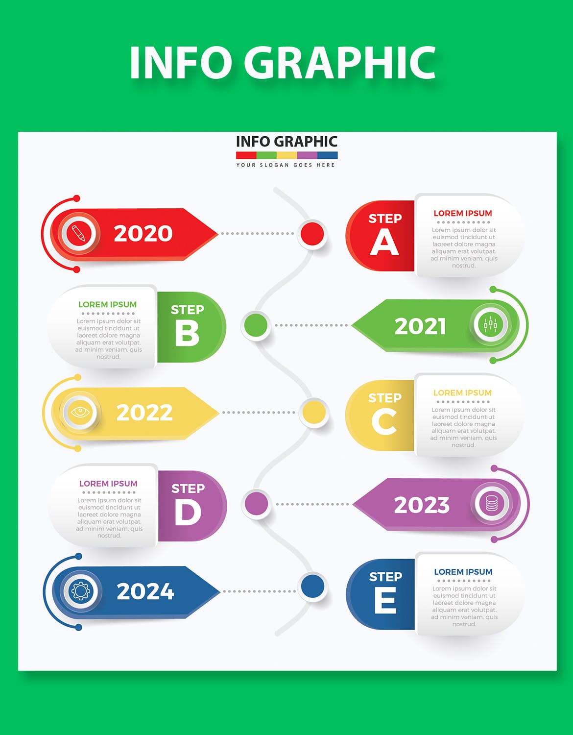 时间轴里程碑信息图表设计素材 Timeline Infographic Design 幻灯图表 第5张