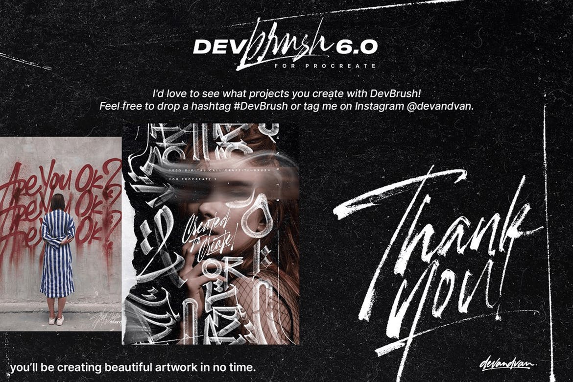 文字字体设计Procreate画笔 DevBrush 6.0 for Procreate 5 笔刷资源 第11张