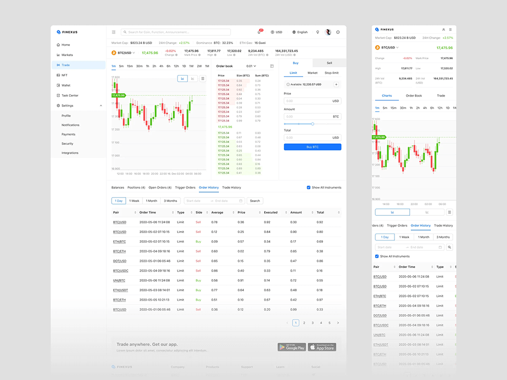 加密货币和金融Web UI模板 APP UI 第3张