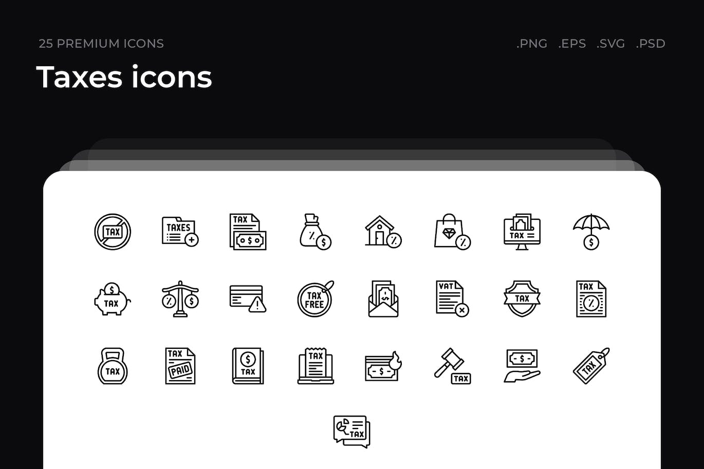 25枚税款主题简约线条矢量图标 Taxes icons 图标素材 第1张