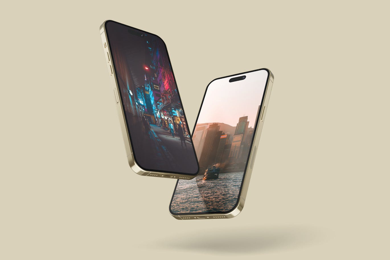 悬浮效果iPhone 14 Pro Max手机样机图 iPhone 14 Pro Max Mockup Levitation 样机素材 第2张