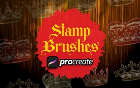 皇冠纹章Procreate印章绘画笔刷素材 Crown Heraldic Brush Stamp Procreate