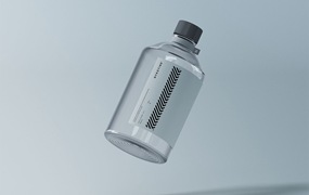 透明玻璃药瓶样机 Clear Glass Medical Bottle Mockup