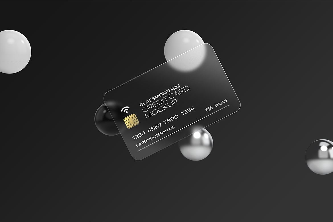 磨砂玻璃信用卡设计展示样机 Glass Effect Credit Card Mockups 样机素材 第7张