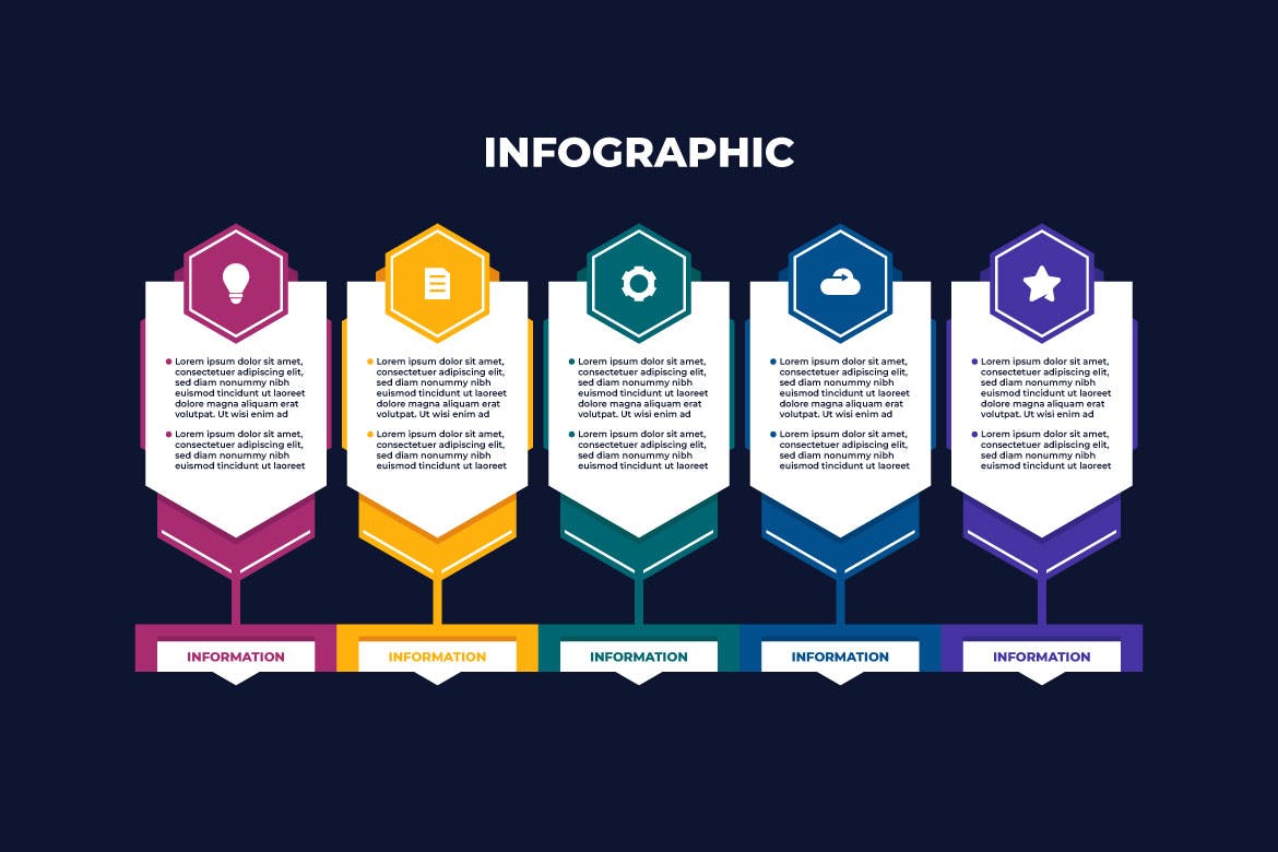 简单的平面商业信息图表展示模板 Simple Flat Business Infographic Presentation 幻灯图表 第1张