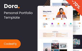 个人作品集网站响应式HTML单页模板 Dora – Personal Portfolio React NextJS Template