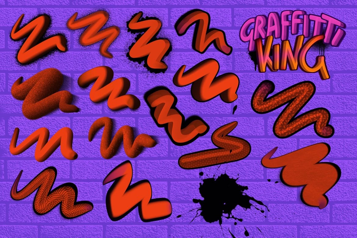 涂鸦风格Procreate笔刷 Graffiti King Procreate Brushes 笔刷资源 第4张