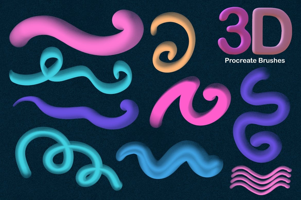 3D流行的Procreate画笔 3D Pop Procreate Brushes 笔刷资源 第3张