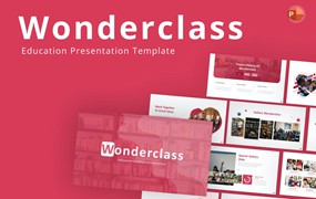 课堂教育幻灯片演示PPT模板 Wonderclass Education PowerPoint Template