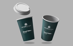 一次性纸咖啡杯品牌设计样机图 Paper Cup Mockup