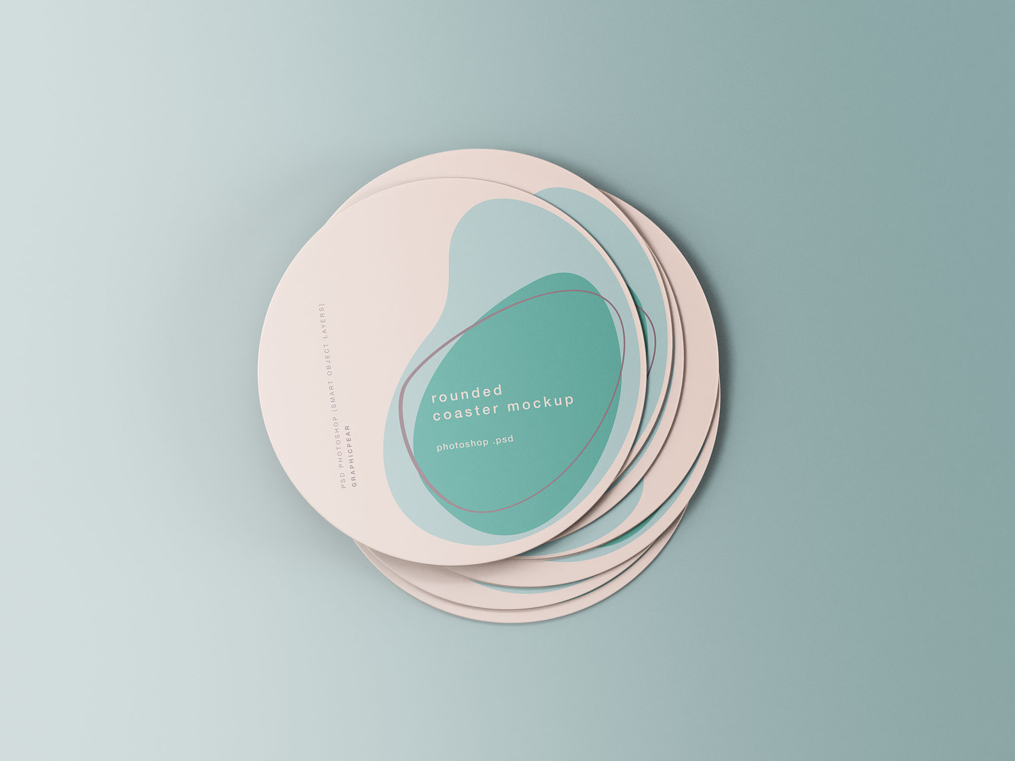 极简的圆形杯垫样机 Minimal Rounded Coasters Mockup 样机素材 第1张