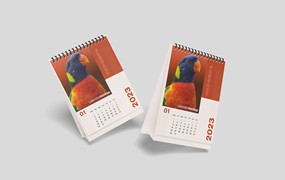 桌面台历日历设计样机 Desk Calendar Mockup