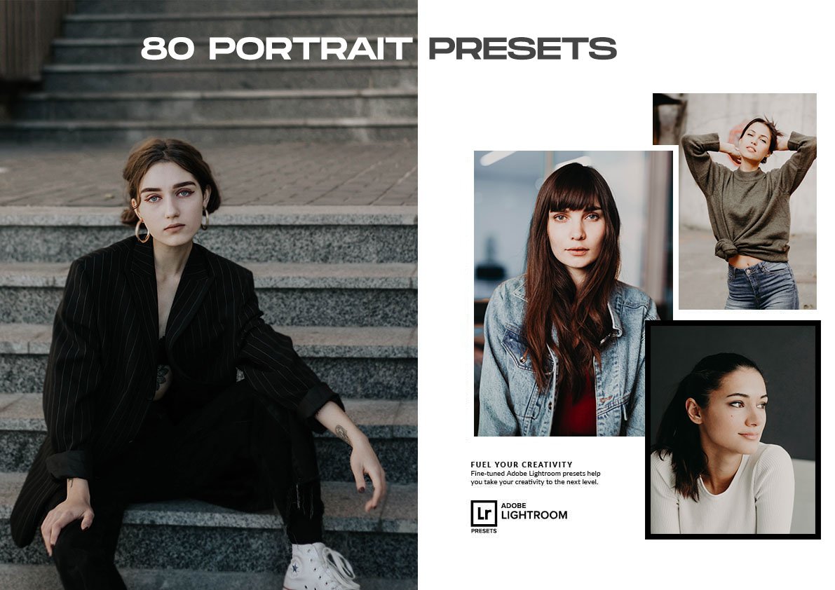 80多个ins风复古时尚人像婚礼摄影街拍LR预设 80 Portrait Lightroom Presets Bundle 插件预设 第11张