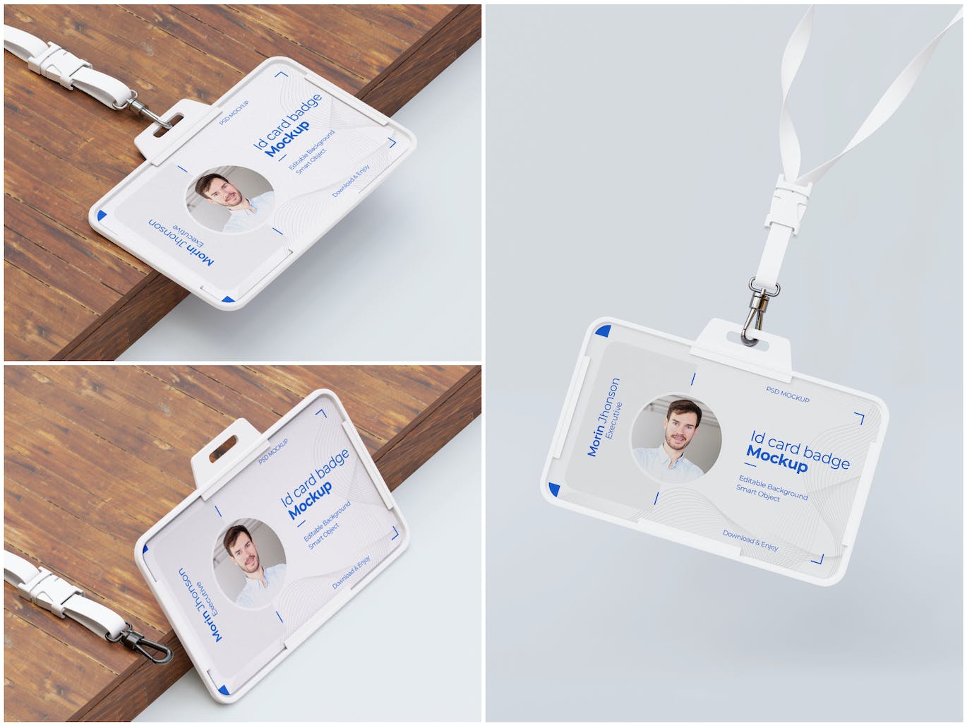 工作证厂牌设计展示样机图v3 Id Card Mockup Set 03 样机素材 第3张