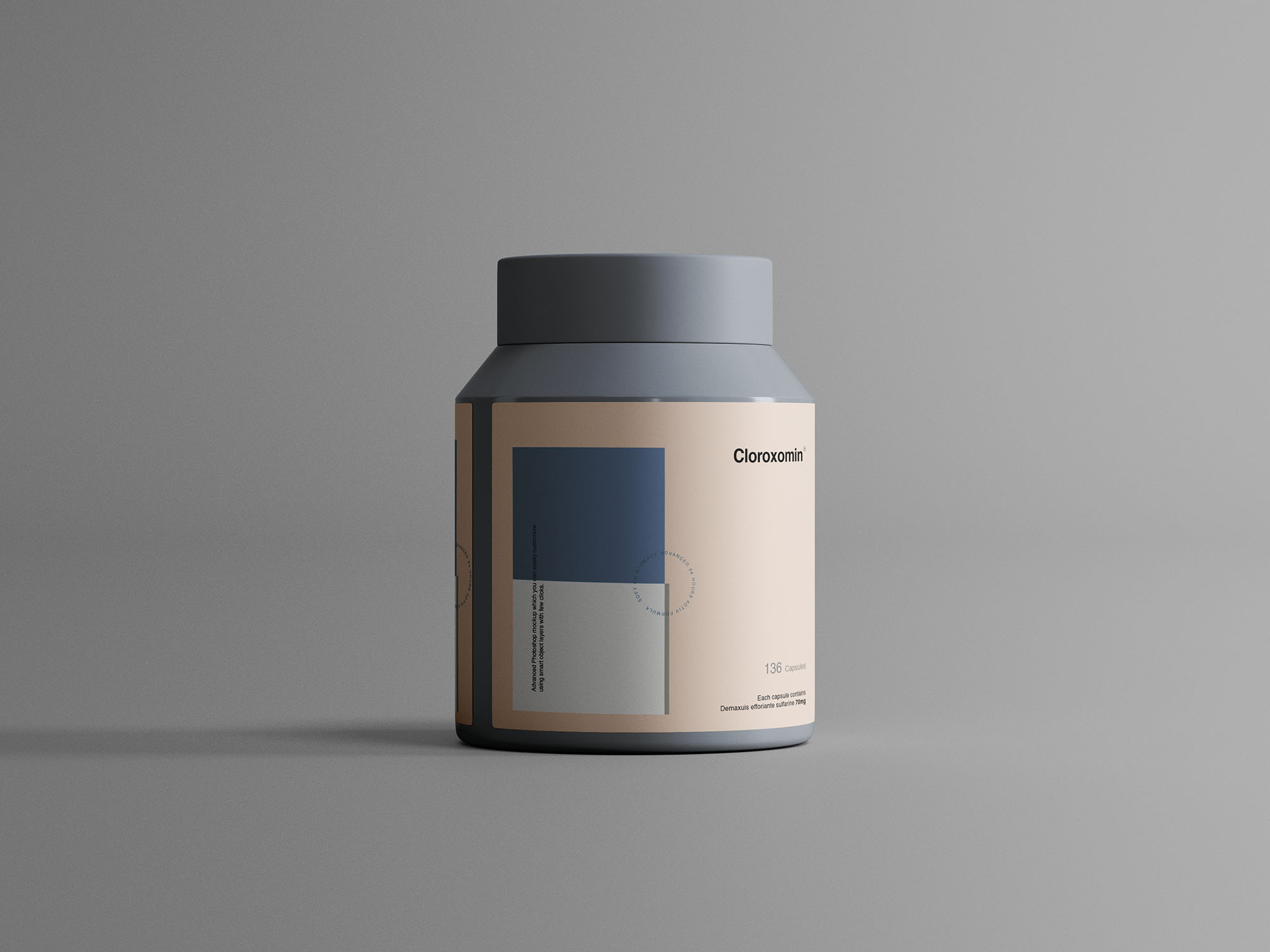 补品食品塑料罐样机 Plastic Jar Mockup 样机素材 第1张