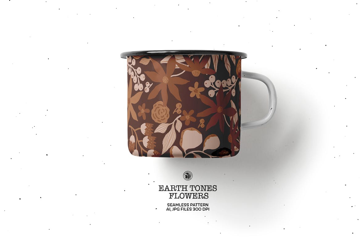 泥土色调花卉图案 Earth Tones Floral Pattern 图片素材 第3张