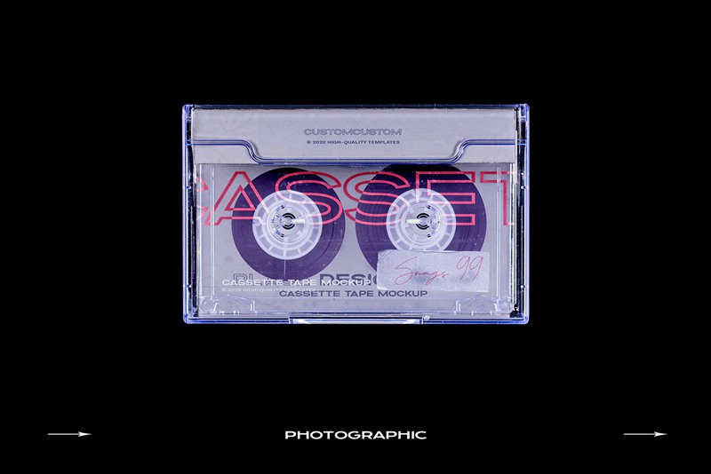 高级潮流复古盒式磁带样机捆绑塑料PSD样机模板 Cassette Tape Mockup Bundle Plastic 样机素材 第20张