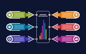 现代图表箭头信息图表模板 Modern Chart Arrow Infographic Template