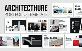 建筑作品画册排版设计模板 Architecture Portfolio – Landscape