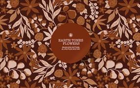 泥土色调花卉图案 Earth Tones Floral Pattern