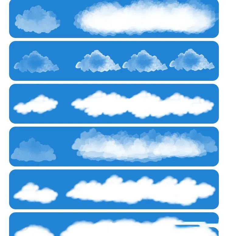 笔刷资源-22款天空云朵PS和procreate笔刷素材下载 笔刷资源 第4张