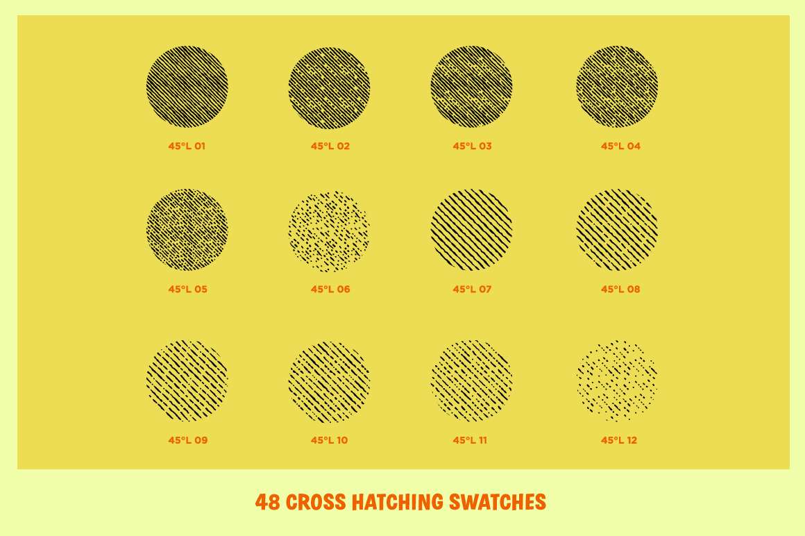 260+木刻版画交叉阴影线AI笔刷 笔刷资源 第12张