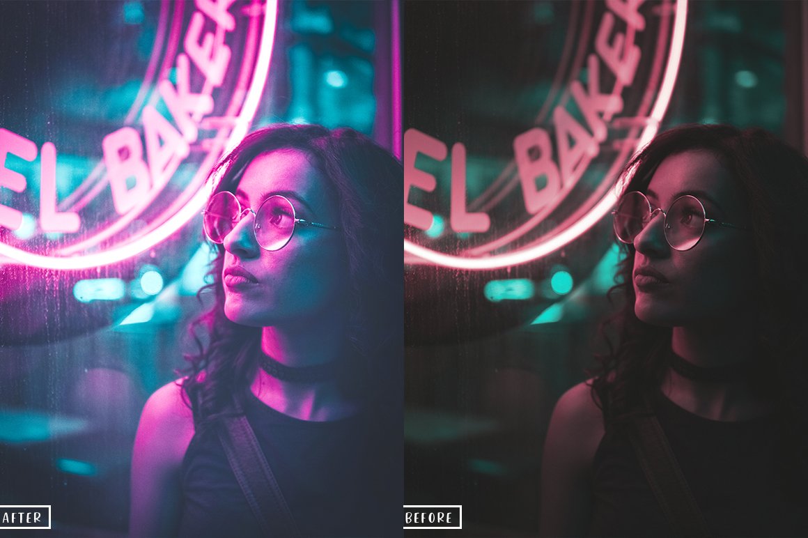 15个潮流复古赛博朋克夜景街拍霓虹灯Lightroom预设 Neon Light Lightroom Presets 插件预设 第5张