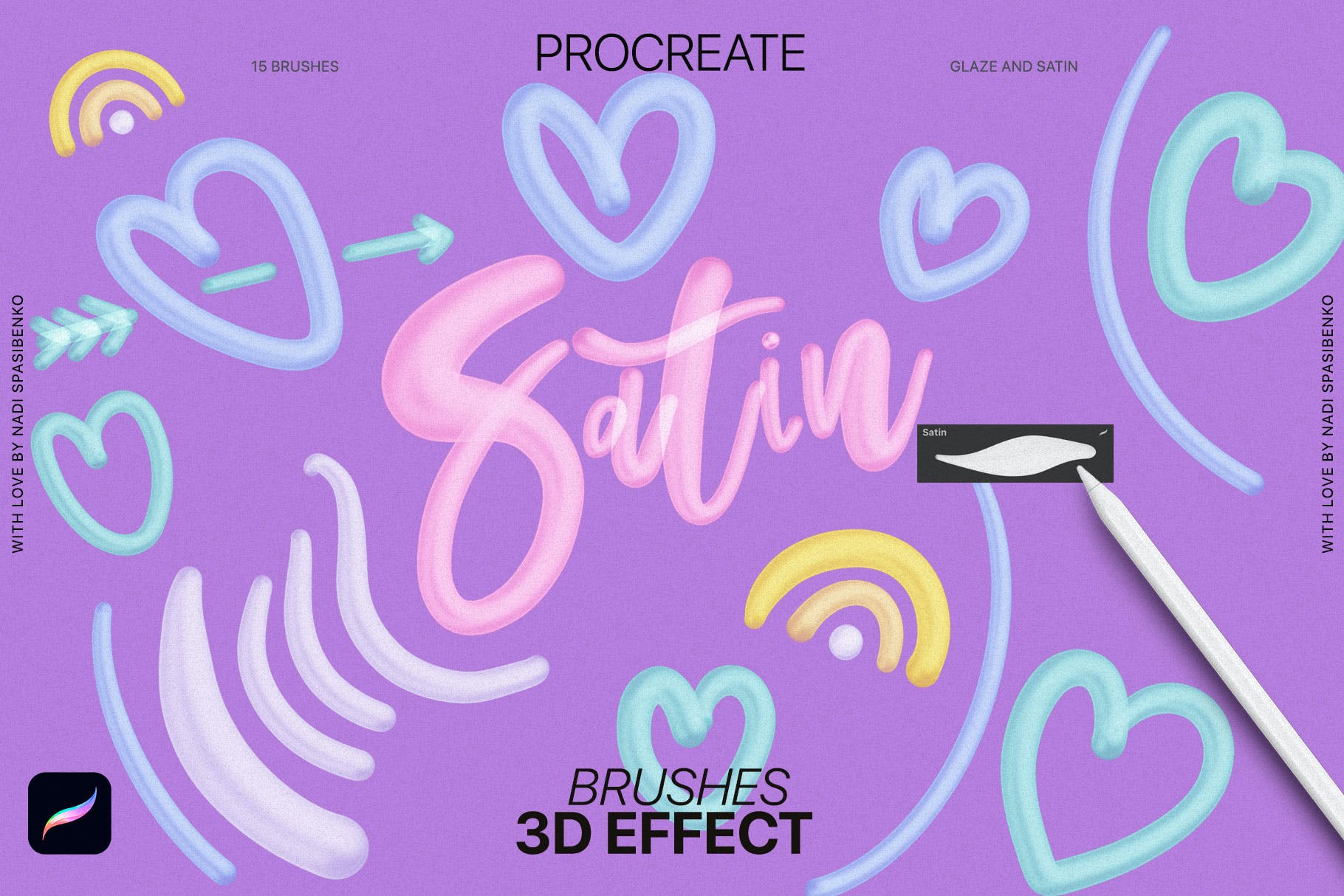 3D效果Procreate画笔 3D effect Procreate Brushes 笔刷资源 第7张