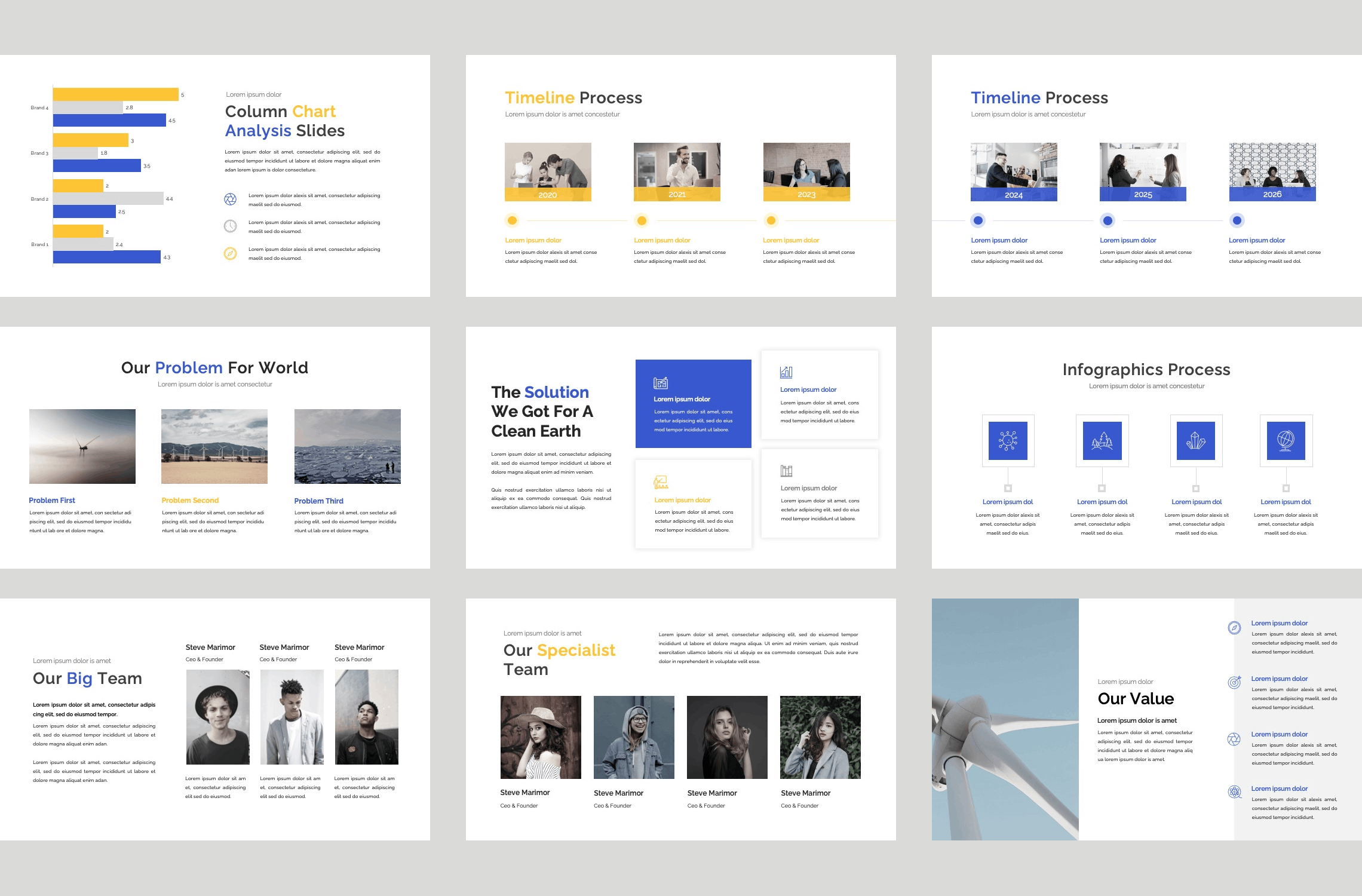 简约的全球化演示PPT素材 Clean Globality Presentation Template – Powerpoint 幻灯图表 第3张