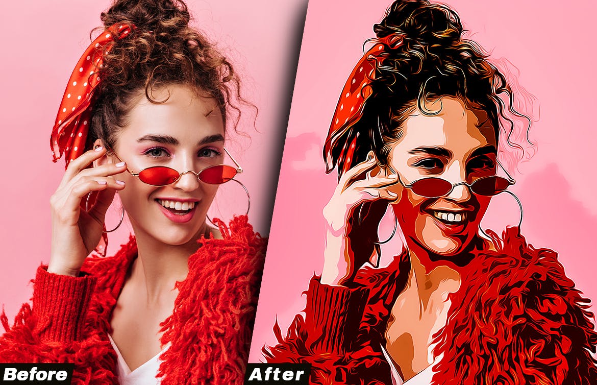 卡通效果照片处理Photoshop动作 Cartoon Effect Photoshop Action 插件预设 第7张