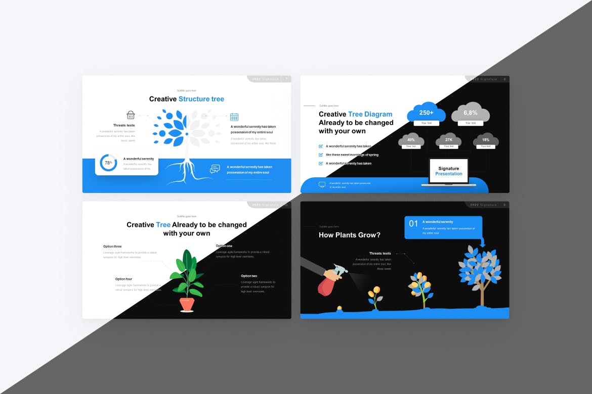 树形图PPT模板 Tree Diagram PowerPoint Template 幻灯图表 第3张