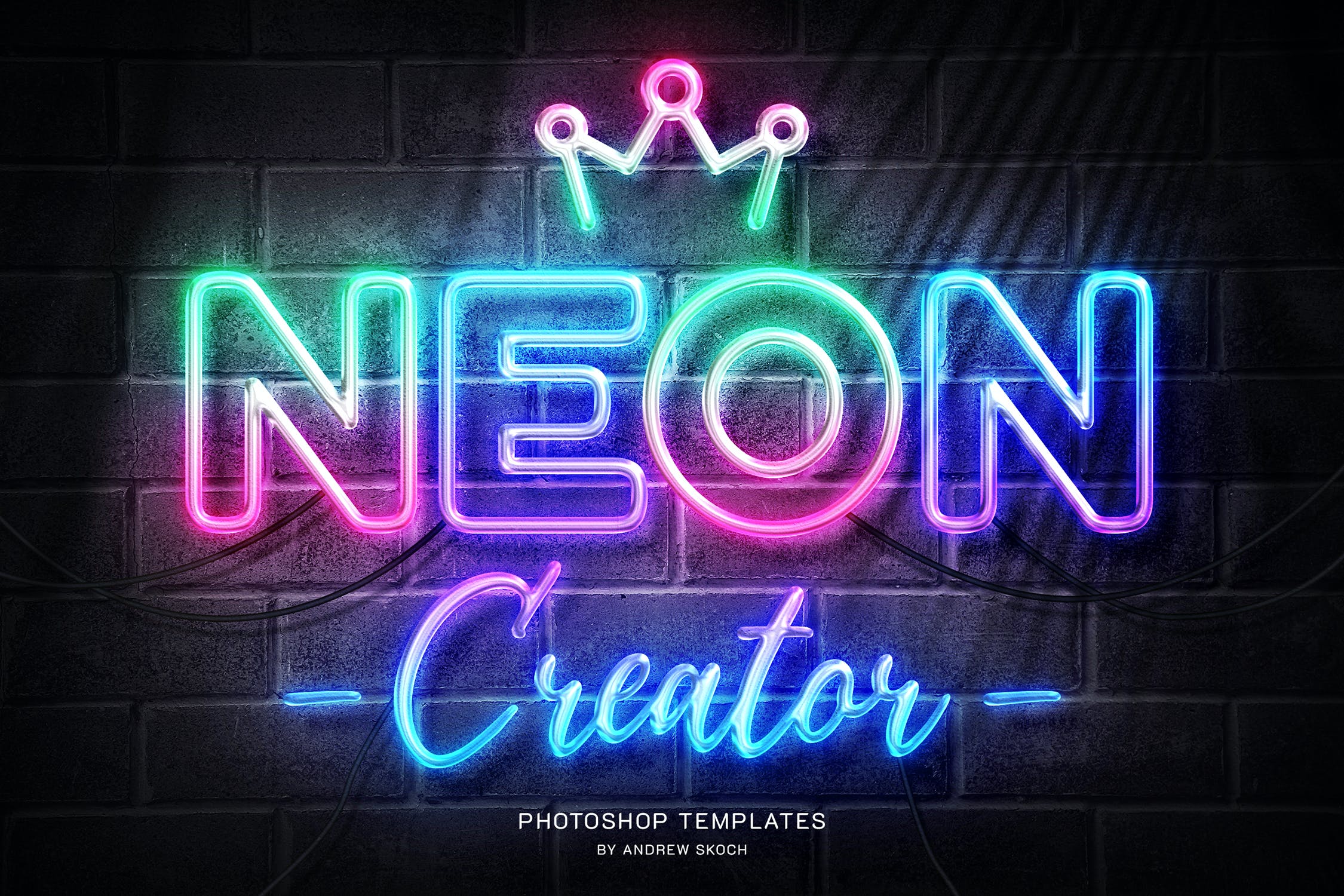 霓虹墙标志PSD样机模板 Neon Wall Sign Templates 样机素材 第1张