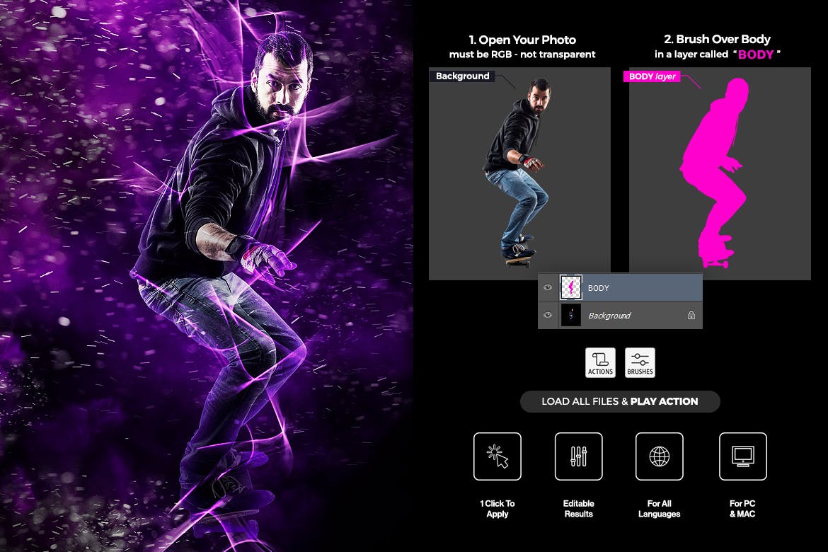 电力风暴效果照片处理Photoshop动作 Power Storm Photoshop Action 插件预设 第2张