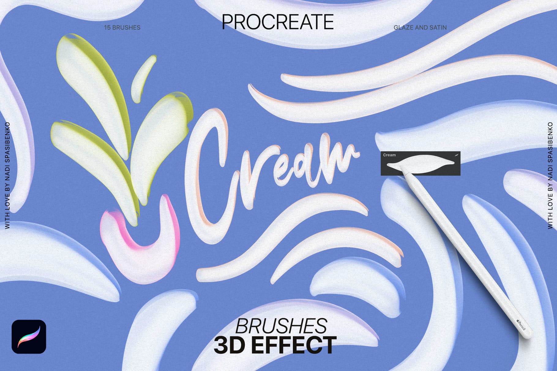 3D效果Procreate画笔 3D effect Procreate Brushes 笔刷资源 第11张