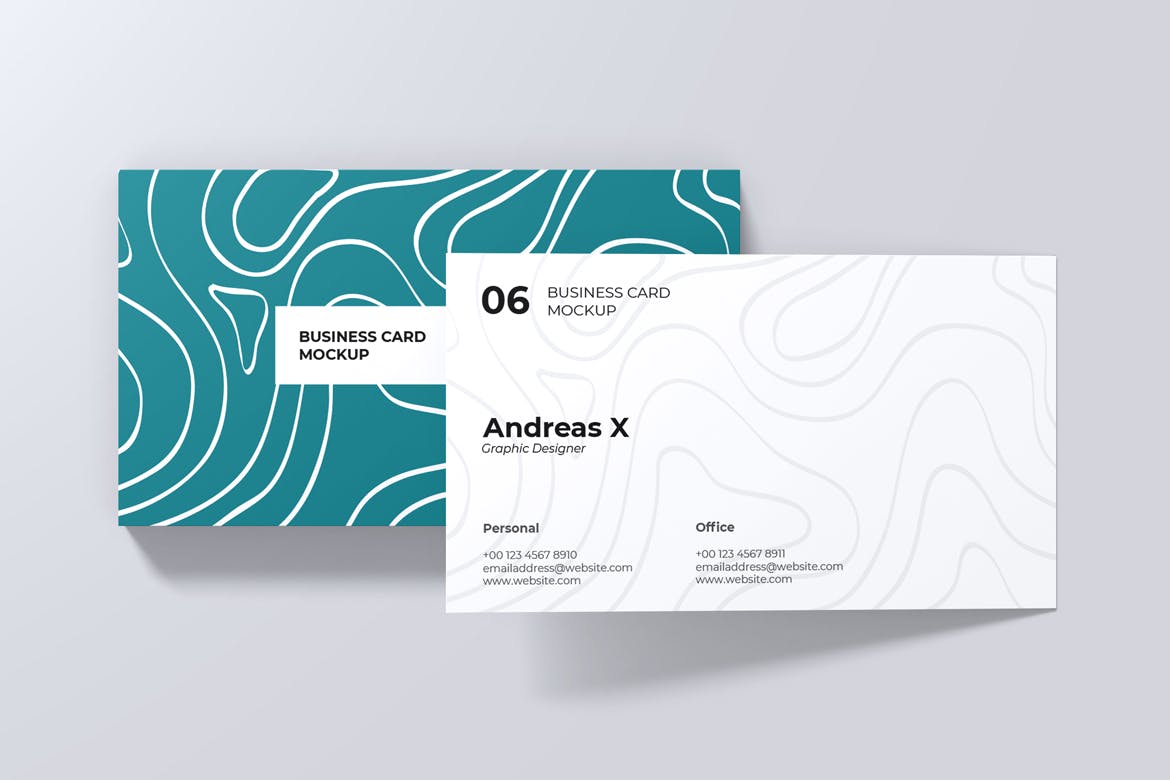 名片设计演示效果图样机 Landscape Business Card Mockup 样机素材 第2张