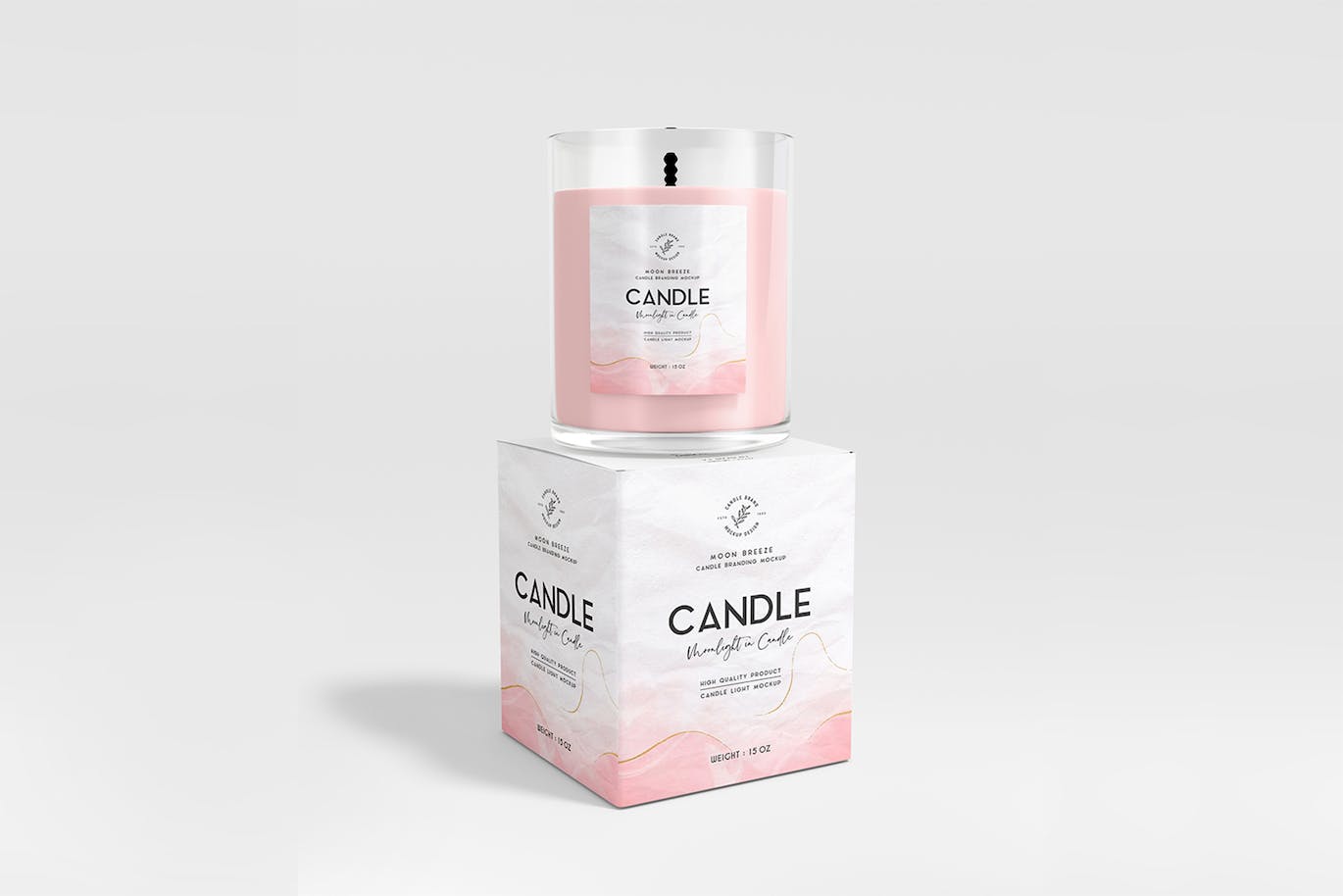 玻璃蜡烛罐和盒子设计样机套装 Glass Candle Jar and Box Mockup Set 样机素材 第6张