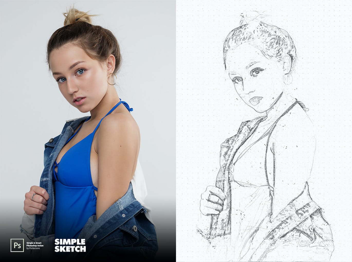 简单素描效果照片处理ps动作 Simple Sketch Photoshop Action 插件预设 第10张