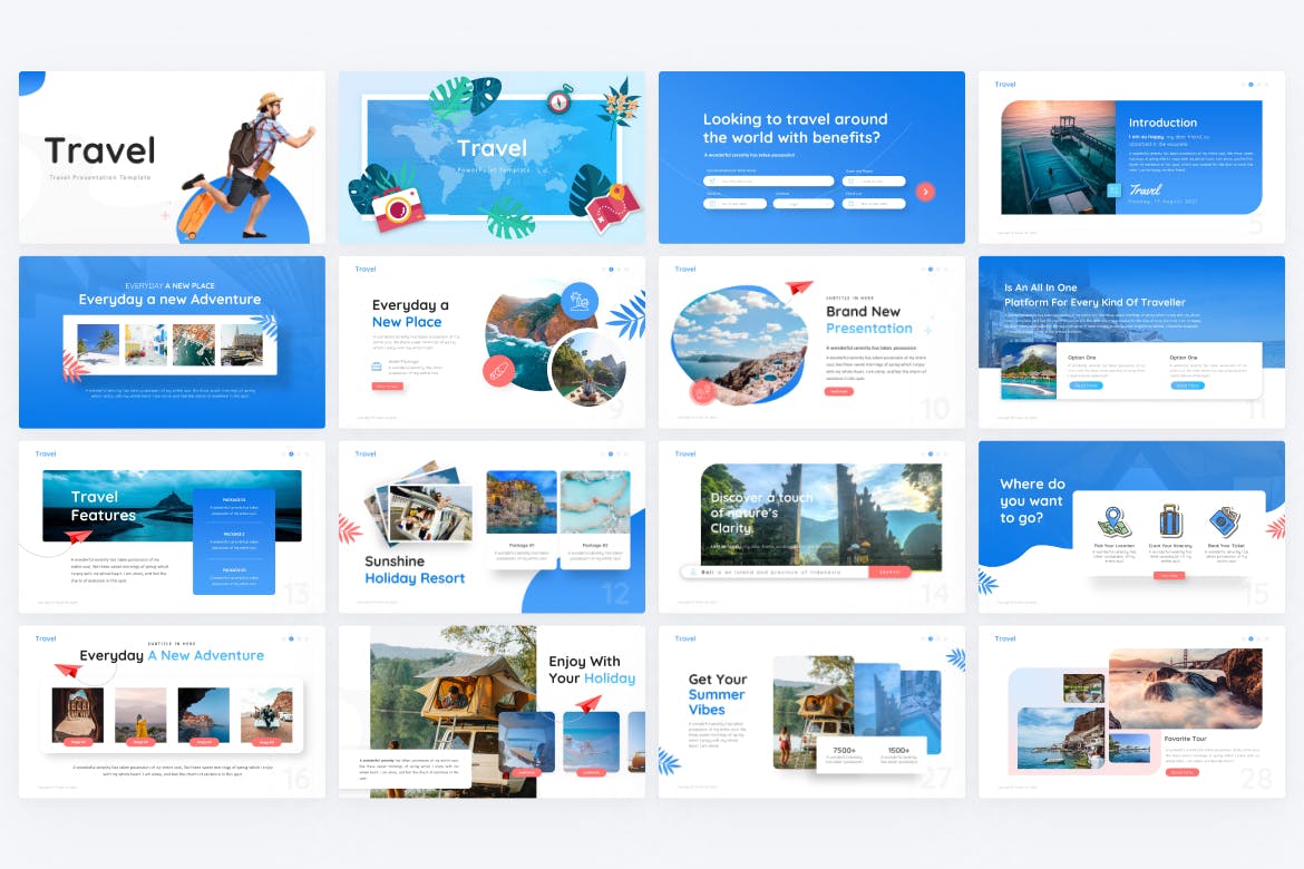 旅游创意PPT演示文稿 Travel Creative PowerPoint Template 幻灯图表 第2张