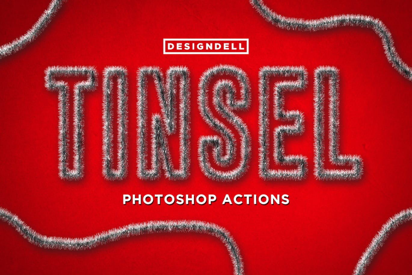 金属丝效果文字处理Photoshop动作 Tinsel Photoshop Action 插件预设 第1张