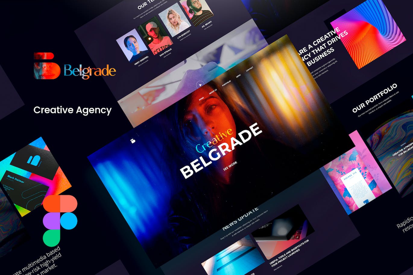 创意机构网站着陆页设计Figma模板 Belgrade – Creative Agency Figma Template APP UI 第1张