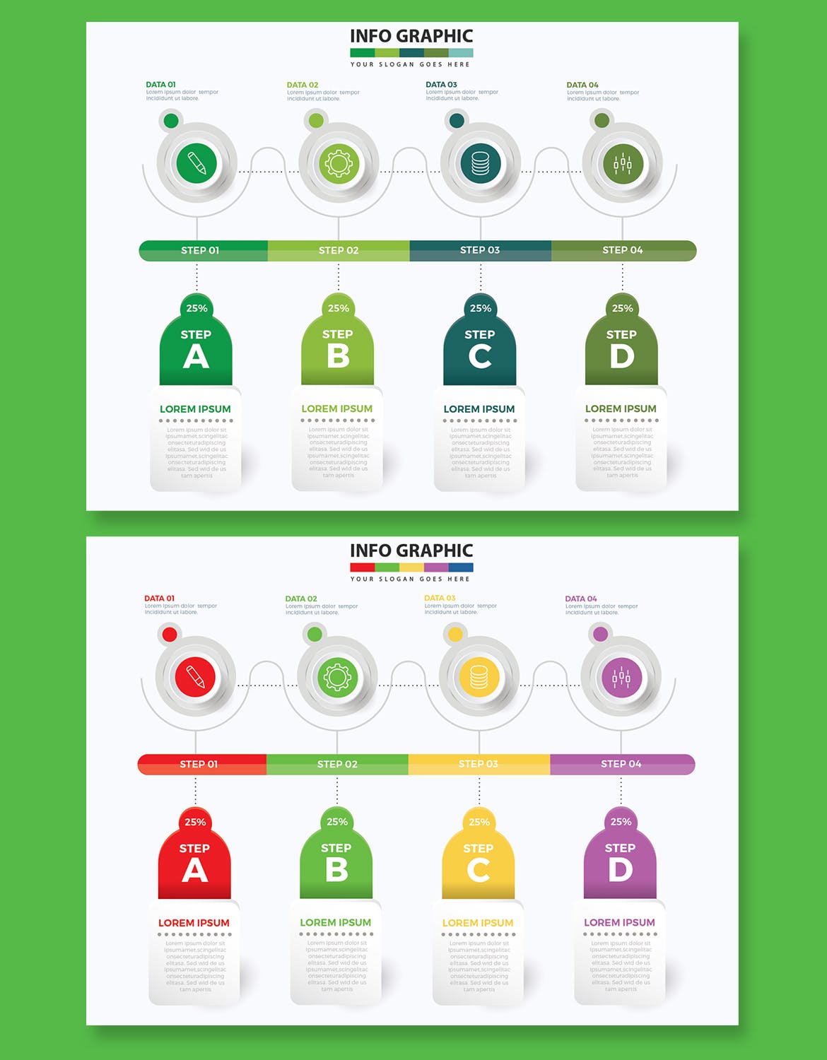 日程表信息图表设计素材 Timeline Infographic Design 幻灯图表 第4张