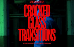 Acidbite 17个独特超高清破裂玻璃化转场电影过渡视频素材+高品质SFX CRACKED GLASS TRANSITIONS