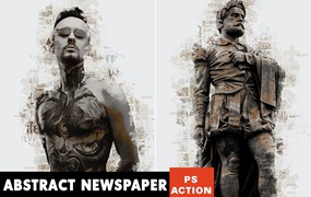 抽象报纸效果照片处理Photoshop动作 Abstract Newspaper Photoshop Action