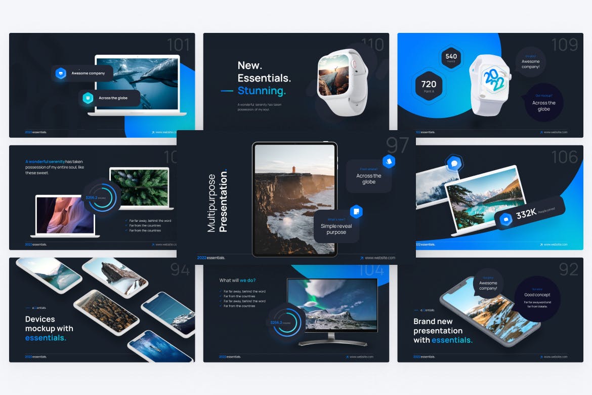 响应式设备样机PPT素材 Device Mockup PowerPoint Template 幻灯图表 第3张