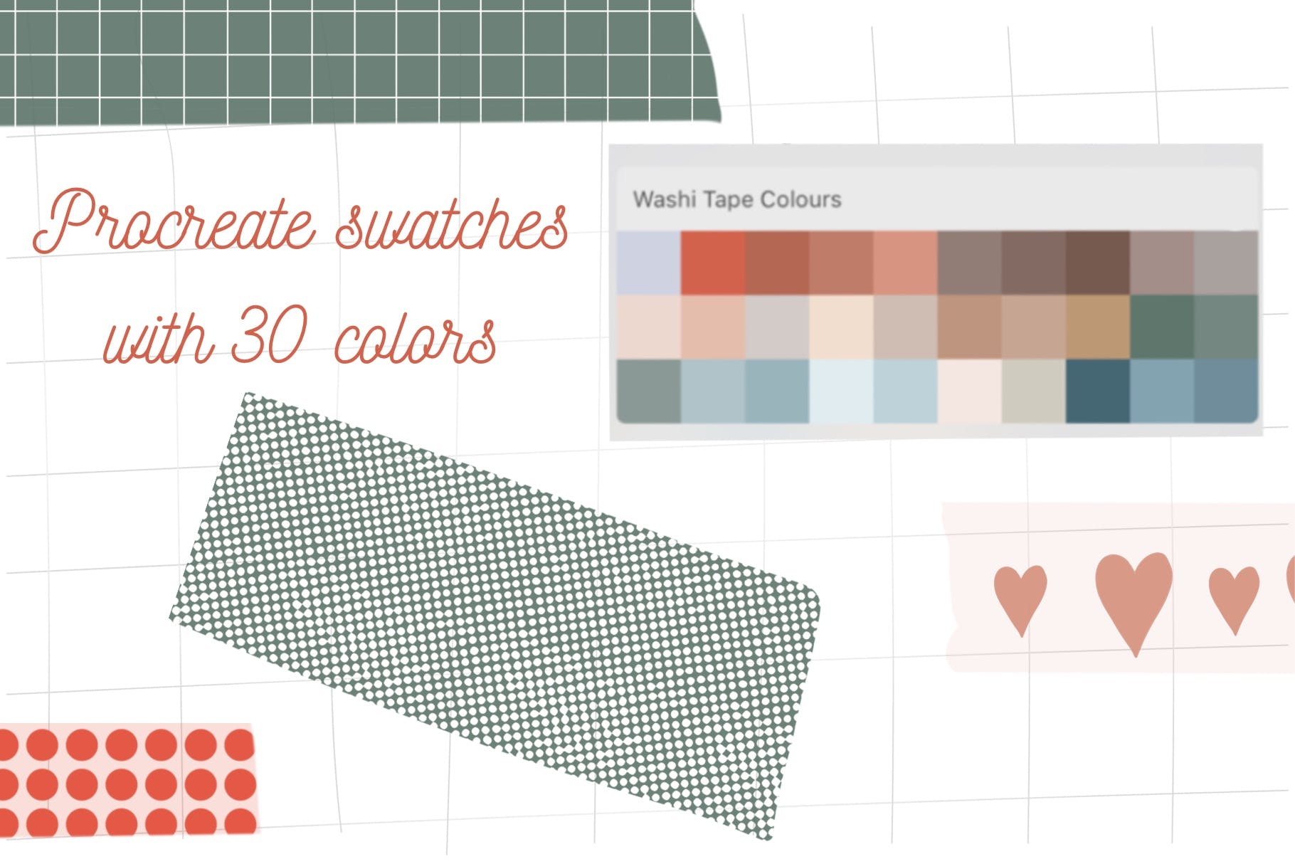 纸胶带创作Procreate笔刷 Washi tape creator for Procreate 笔刷资源 第7张